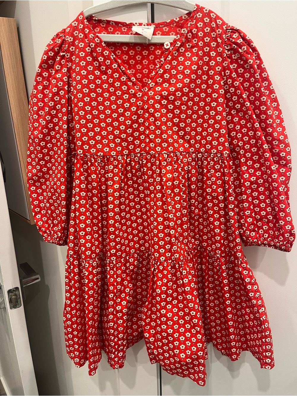 Crewcuts Red Floral Tiered Dress